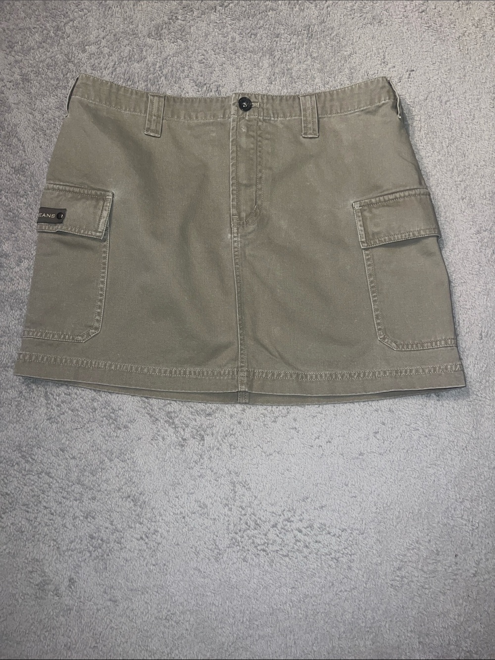 DKNY Olive Green Cargo Mini Skirt